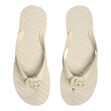 cheap white gucci flip flops|gucci marmont flip flops.